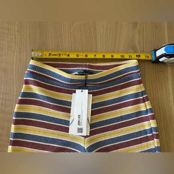 Zara| Beachy Knit Flare Pants in Neutral Stripes, Size Small, NWT•••Boho - Picture 13 of 14